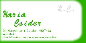 maria csider business card